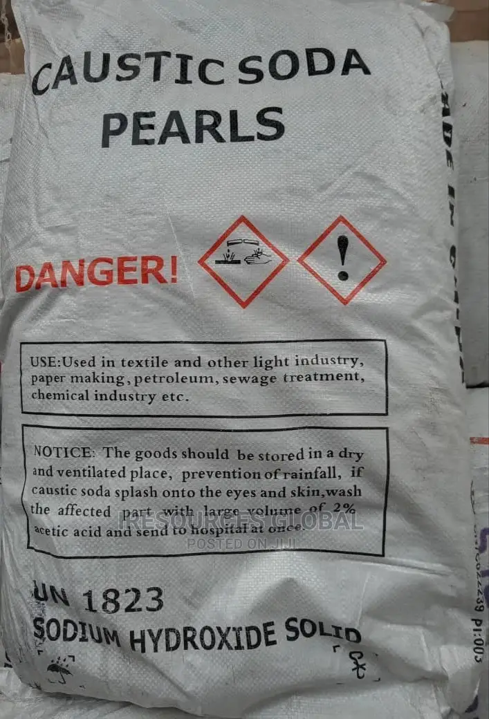 Caustic Soda Pearls/Flakes or Sodium Hydroxide 25kg Bag 99%