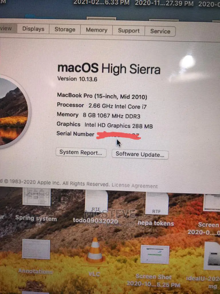 Laptop Apple MacBook Pro 2010 8GB Intel Core I7 SSD 512GB