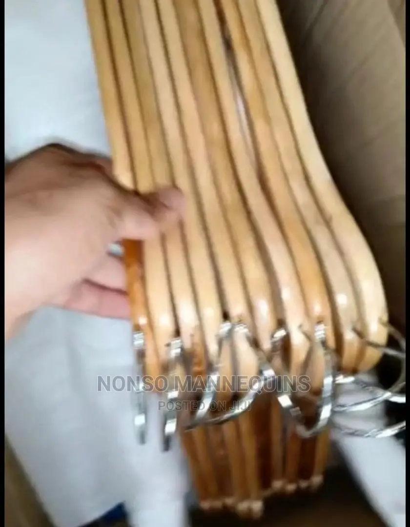 Smooth and Clean Wooden Hangers