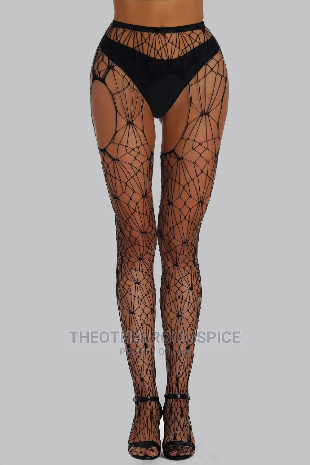 Plus Size Fishnet High Waist Pantyhose Mesh Bodystocking Lingerie