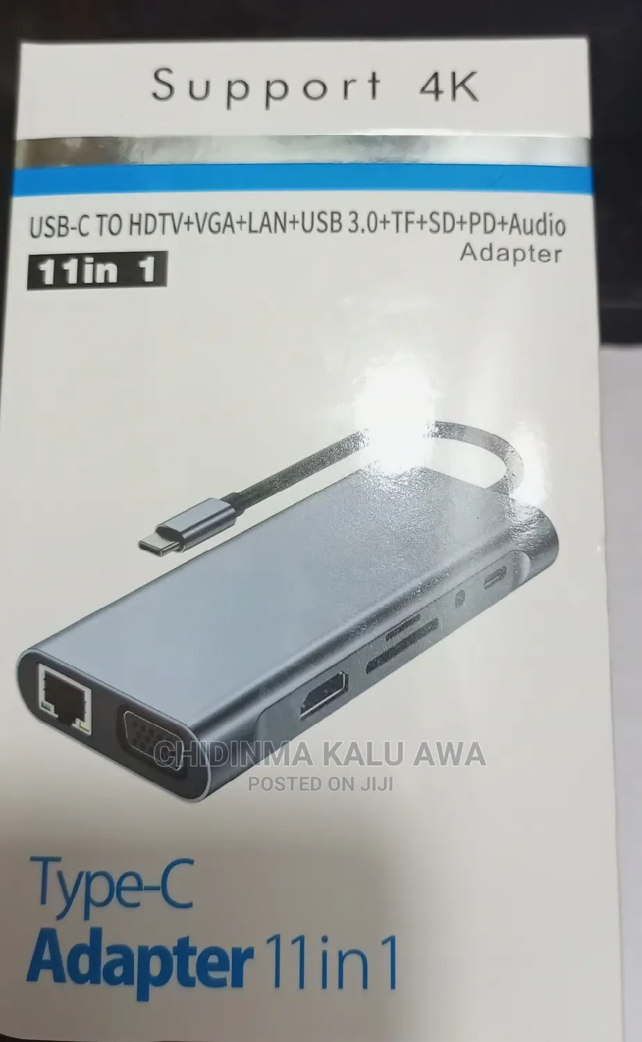 11 in 1 USB -C to HDTV+ VGA+LAN+USB+TF+SD+PD+AUDIO
