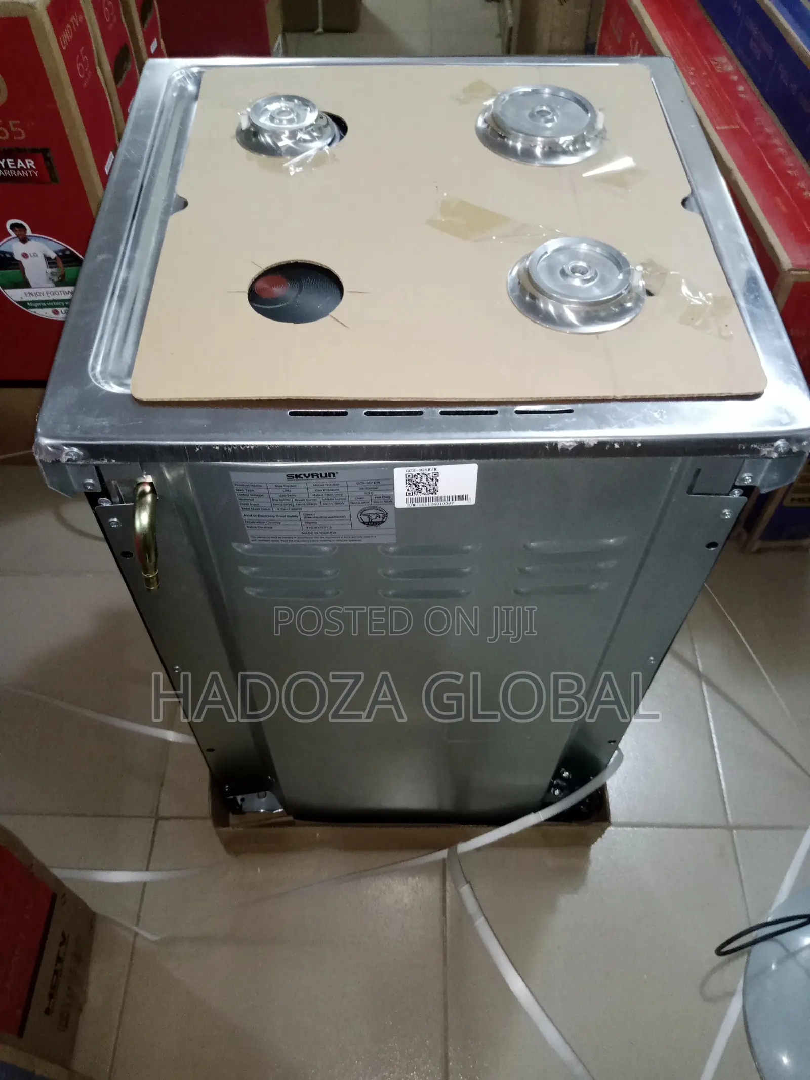Black Skyrun Auto Ignition 3gas + 1electric Gas Cooker