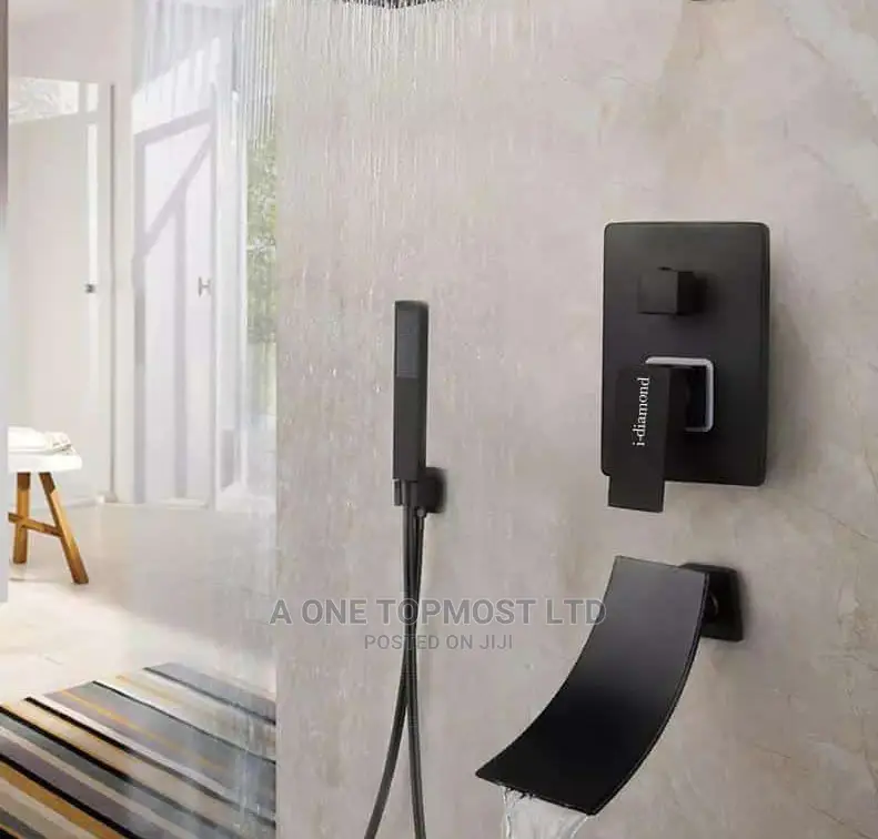 Black Conduit Bath Mixers