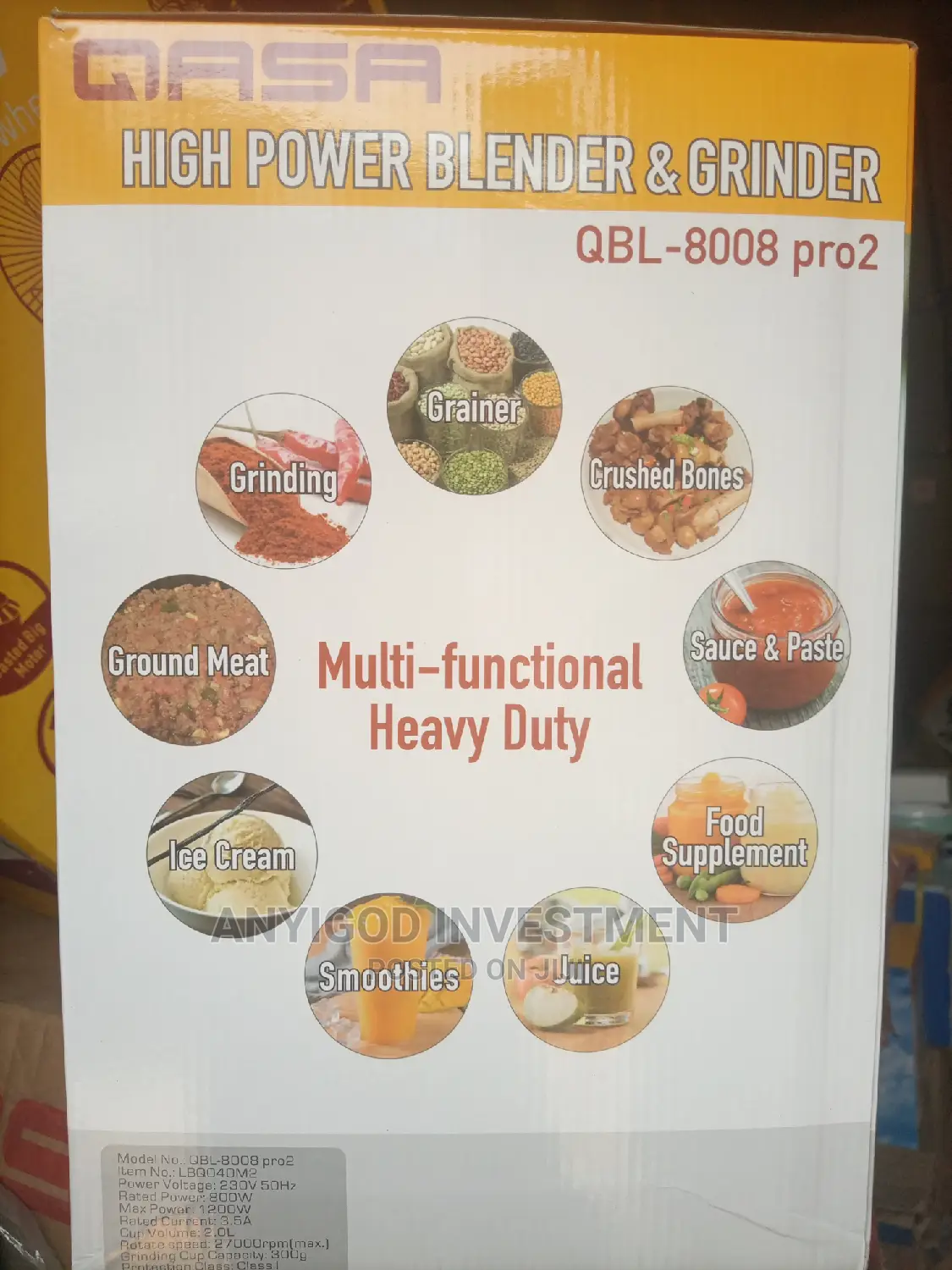 Qasa Heavy Duty Commercial Blender 2-1