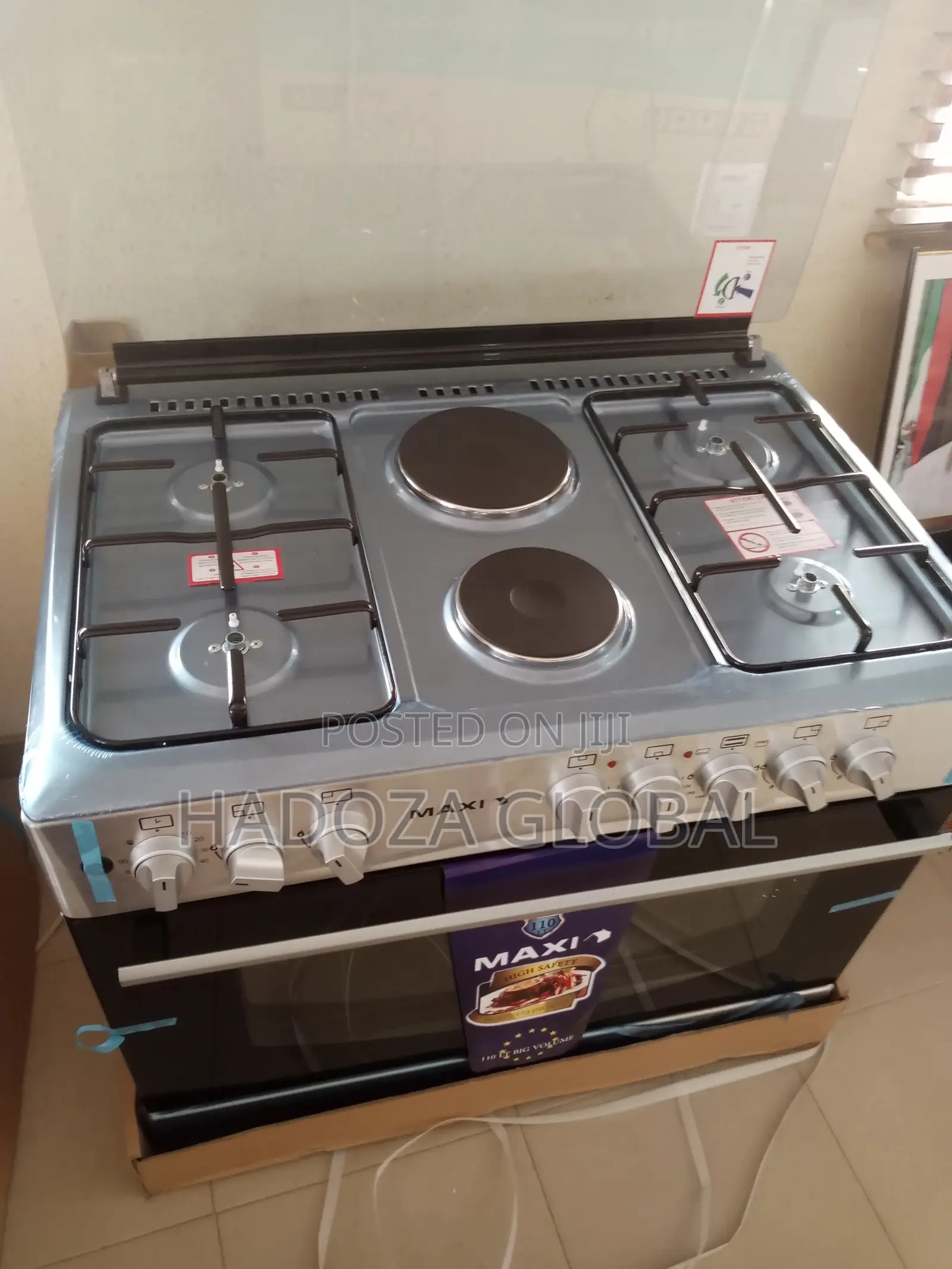 Maxi 60*90 4 Gas + 2 Electric Cooker, Oven+Lamp+Auto Ignitio