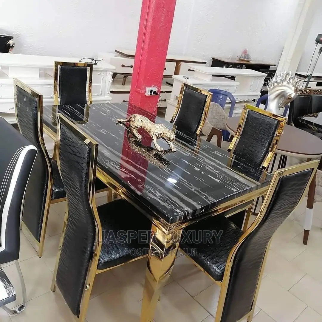 Marble Dining Table With Six Seater