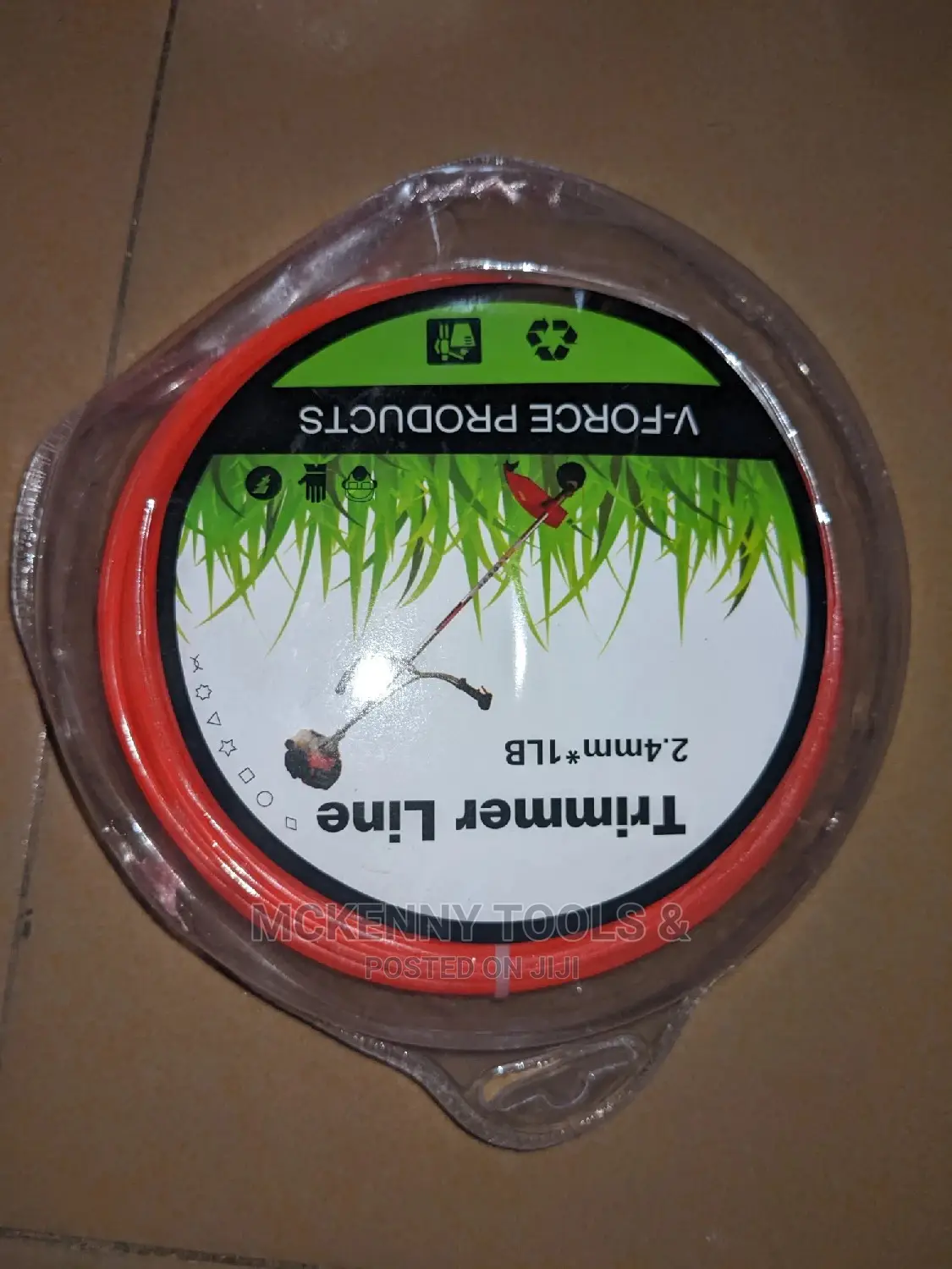 90M X 2.4MM Brushcutter Cord Wire - Round Orange Trimmer N