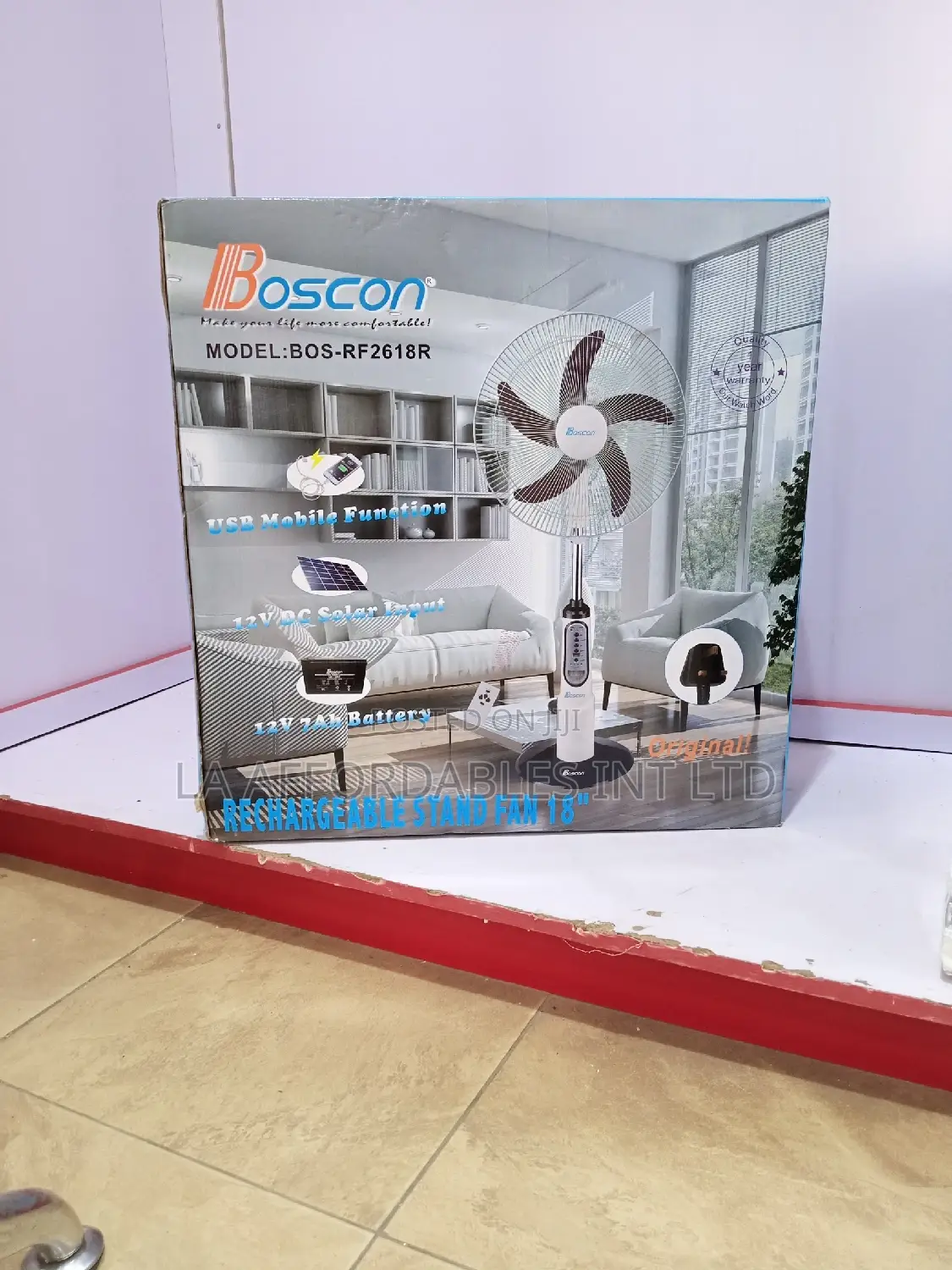Boscon Rechargeable Fan- Bos-Rf2618r
