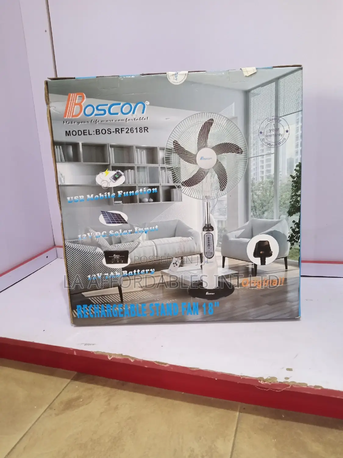 Boscon Rechargeable Fan- Bos-Rf2618r