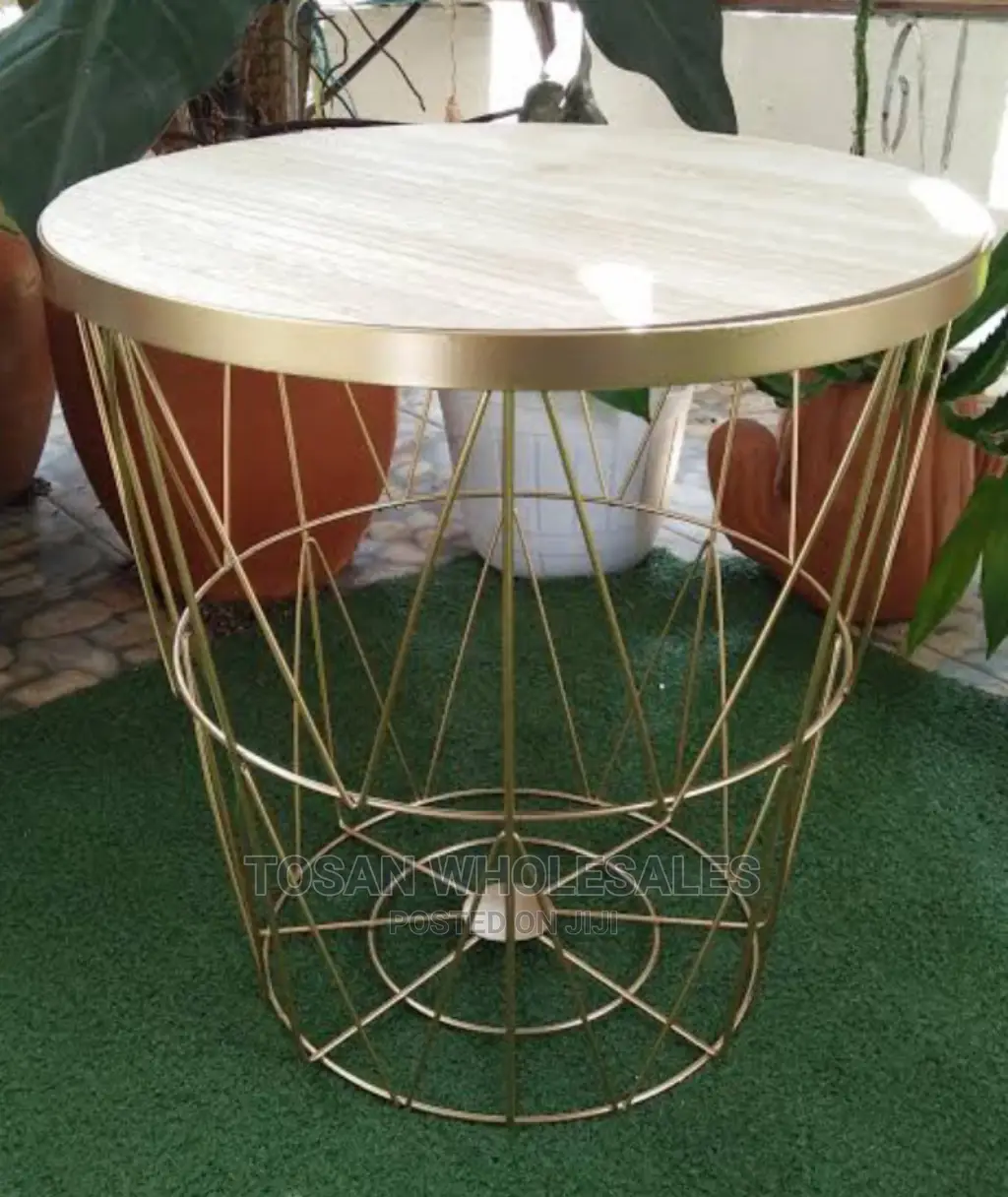 Nordic Metal Coffee Table With Marble Top