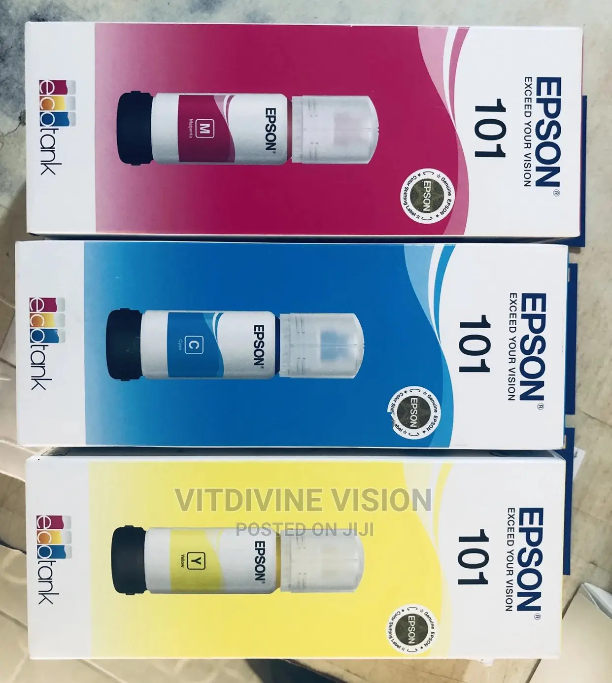 Epson 101 Ink, Cyan,Yellow and Magenta .