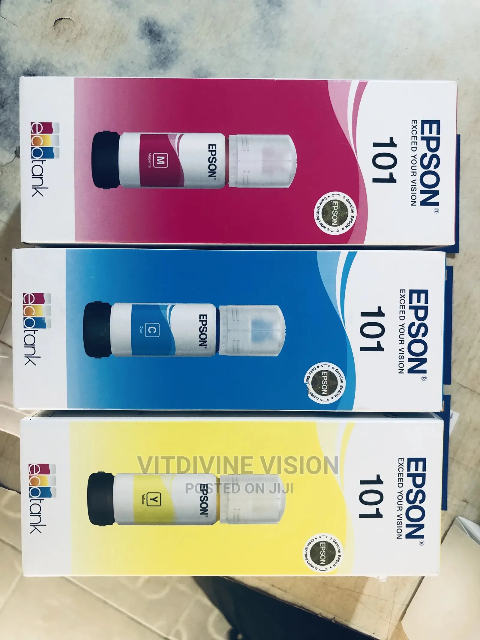 Epson 101 Ink, Cyan,Yellow and Magenta .