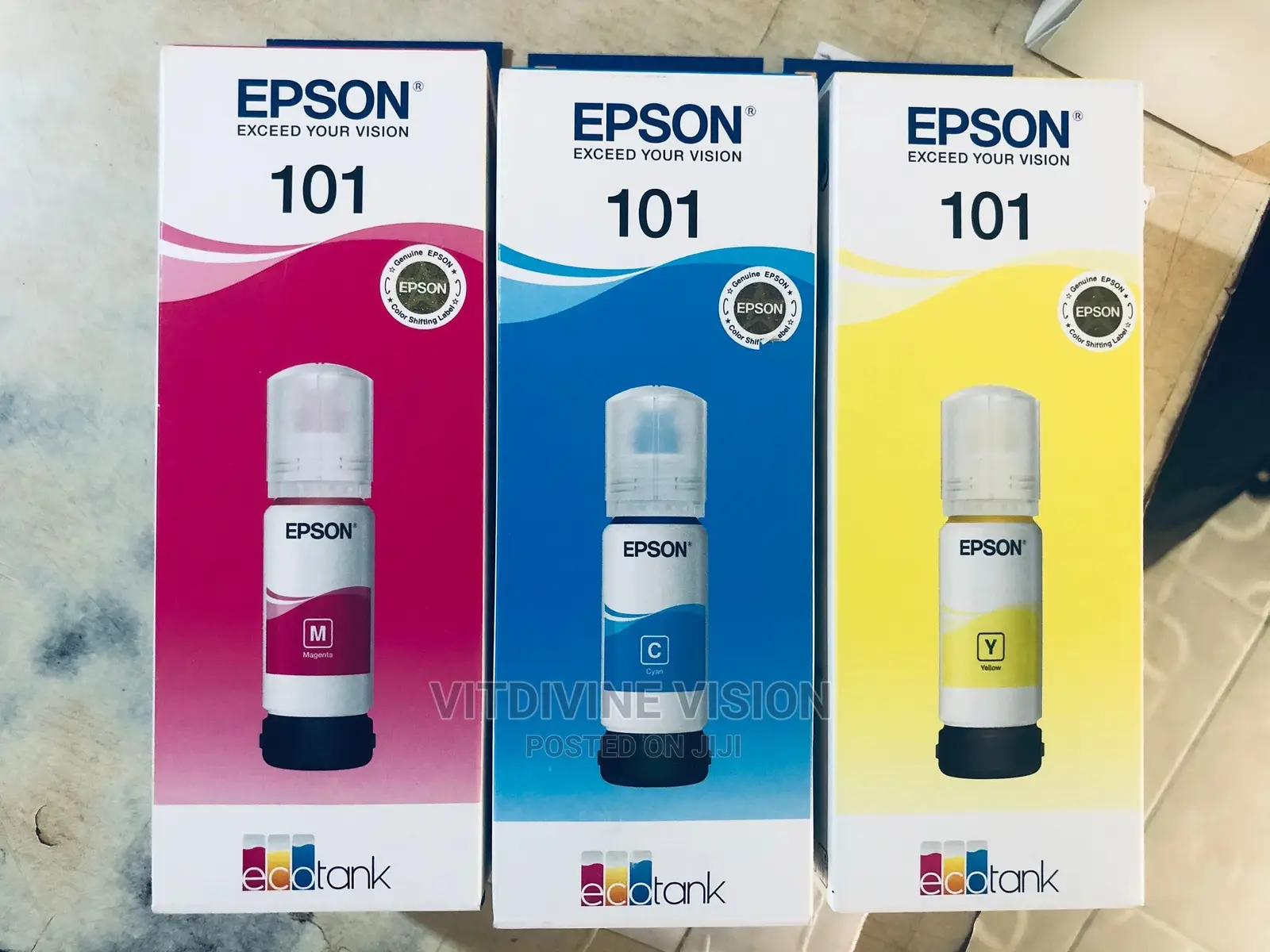 Epson 101 Ink, Cyan,Yellow and Magenta .