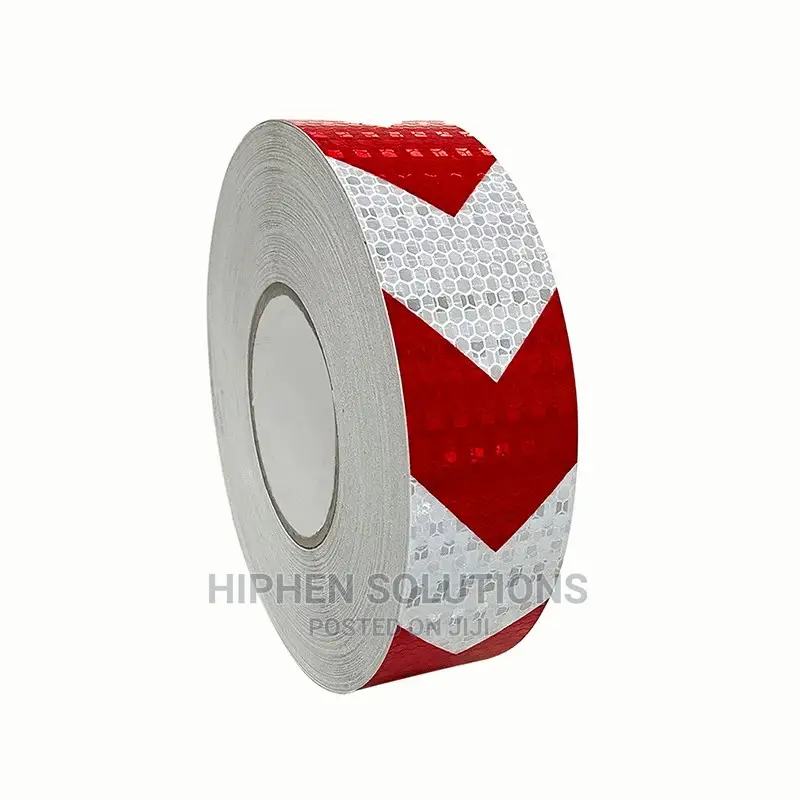 Red and White Safety Caution Road Tape