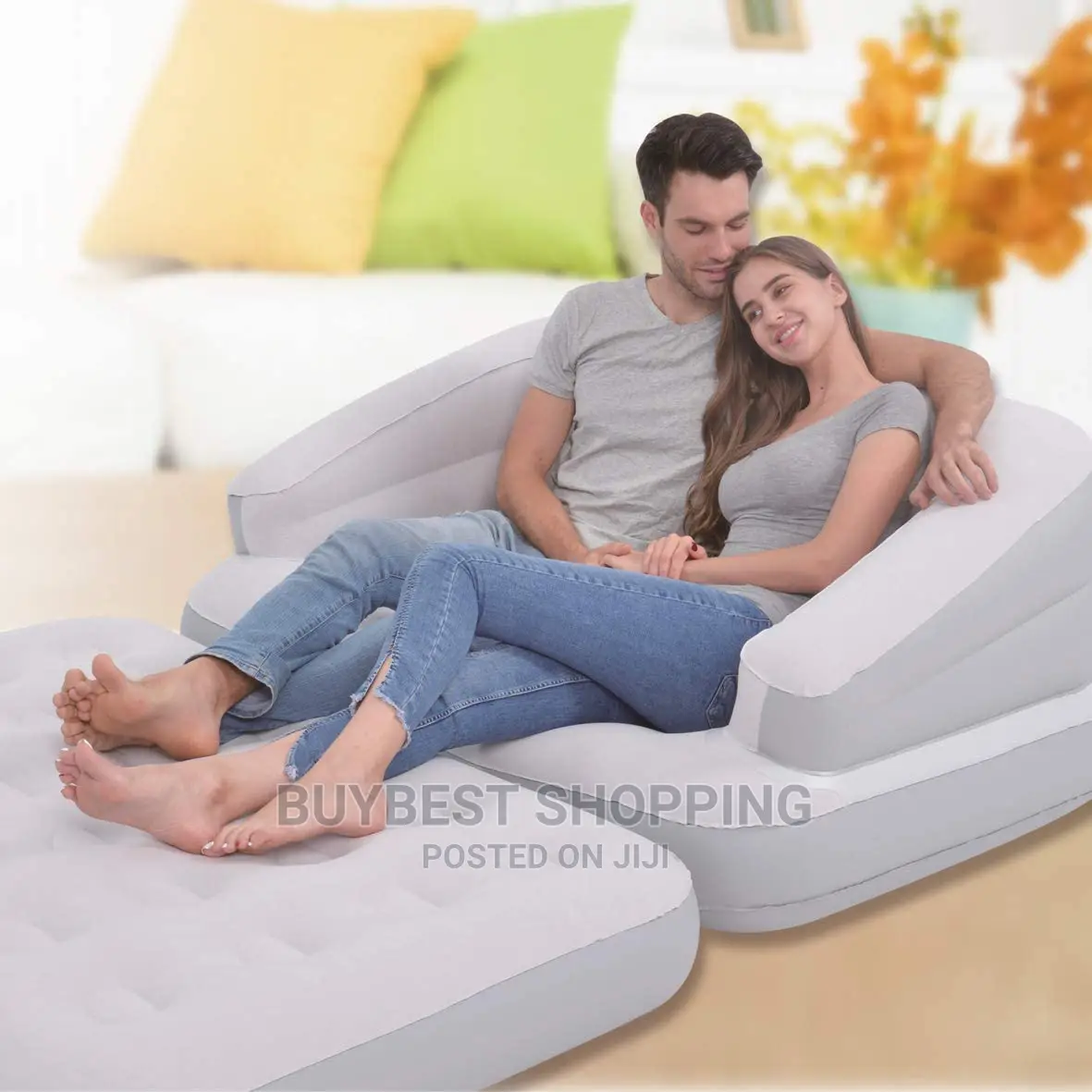 5 in 1 Inflatable Double Sofa Couch Mattress Airbed
