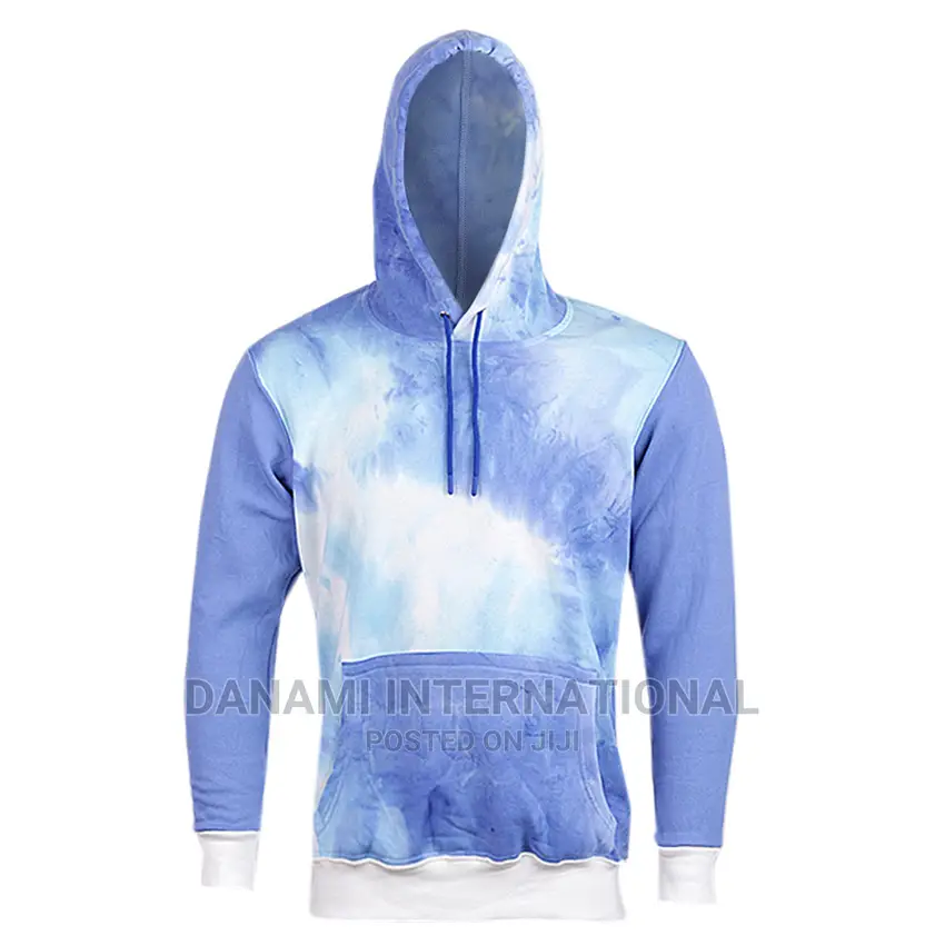 Tie and Die Factory Printed Hoodie- Blue