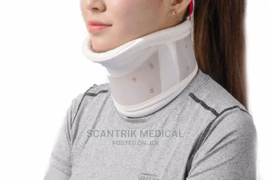 Cervical Collar Hard Adjustable Neck Support (L, White)