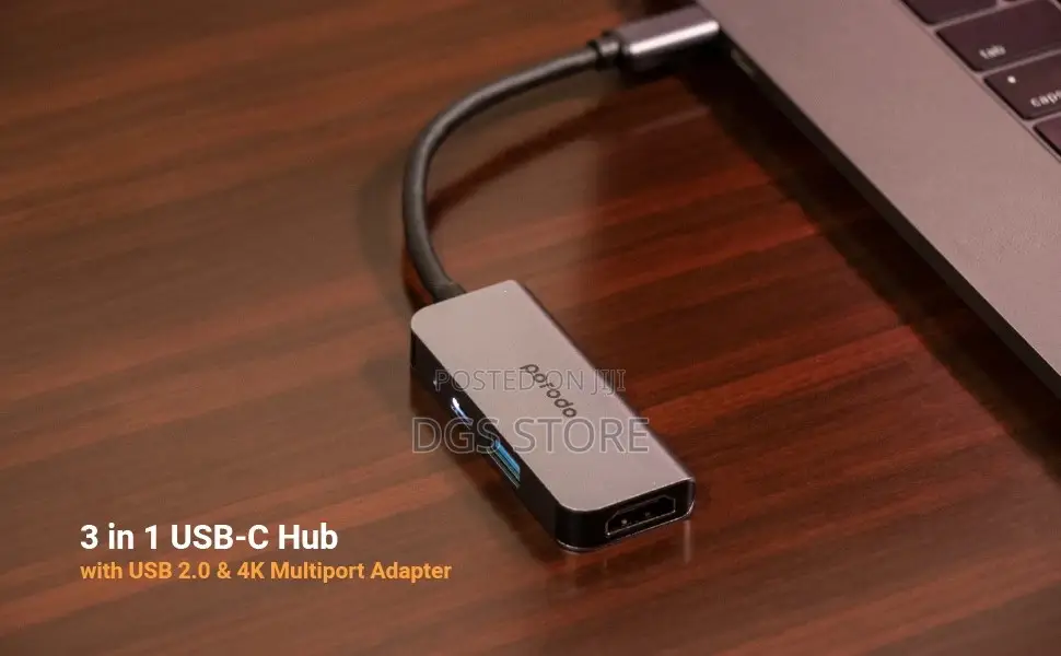 Porodo 3in1 Aluminium USB C Hub