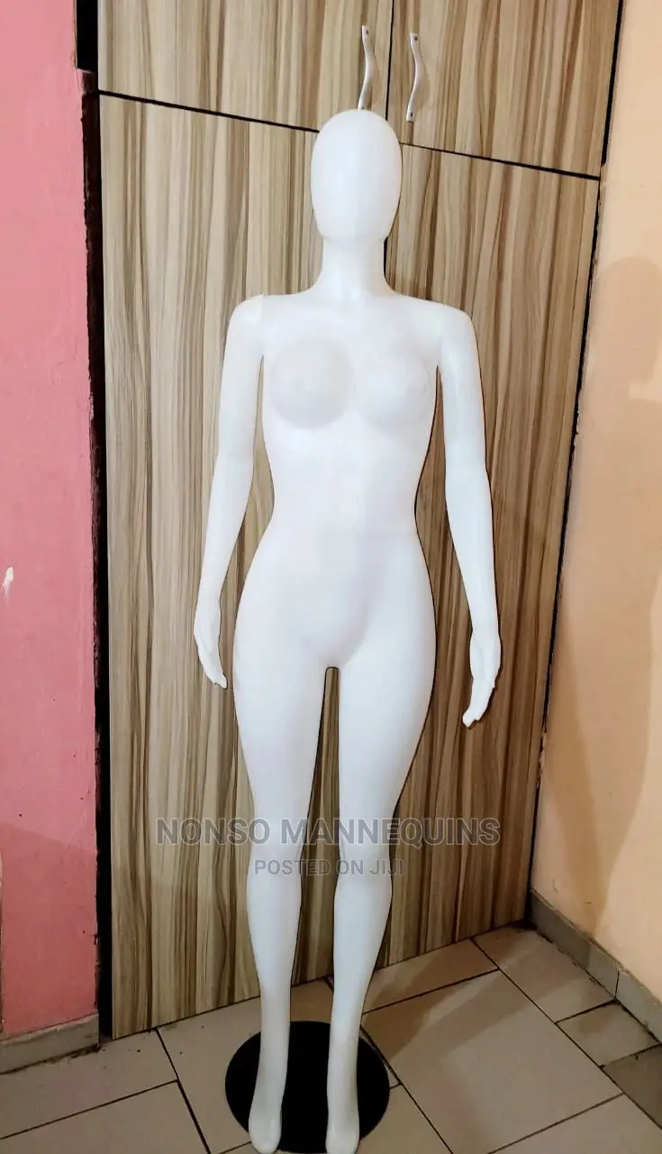 White Faceless/Detachable Plastic Size 10 Female Mannequin