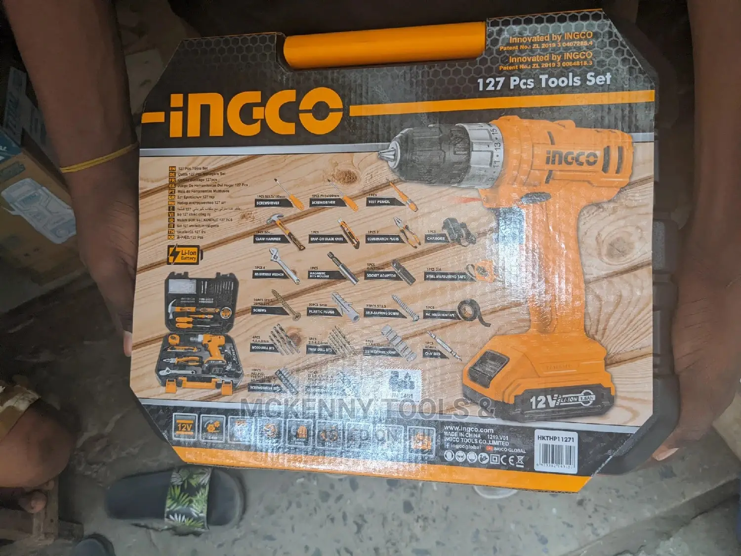 Ingco 12V Li-Ion Cordless Drill 127pcs