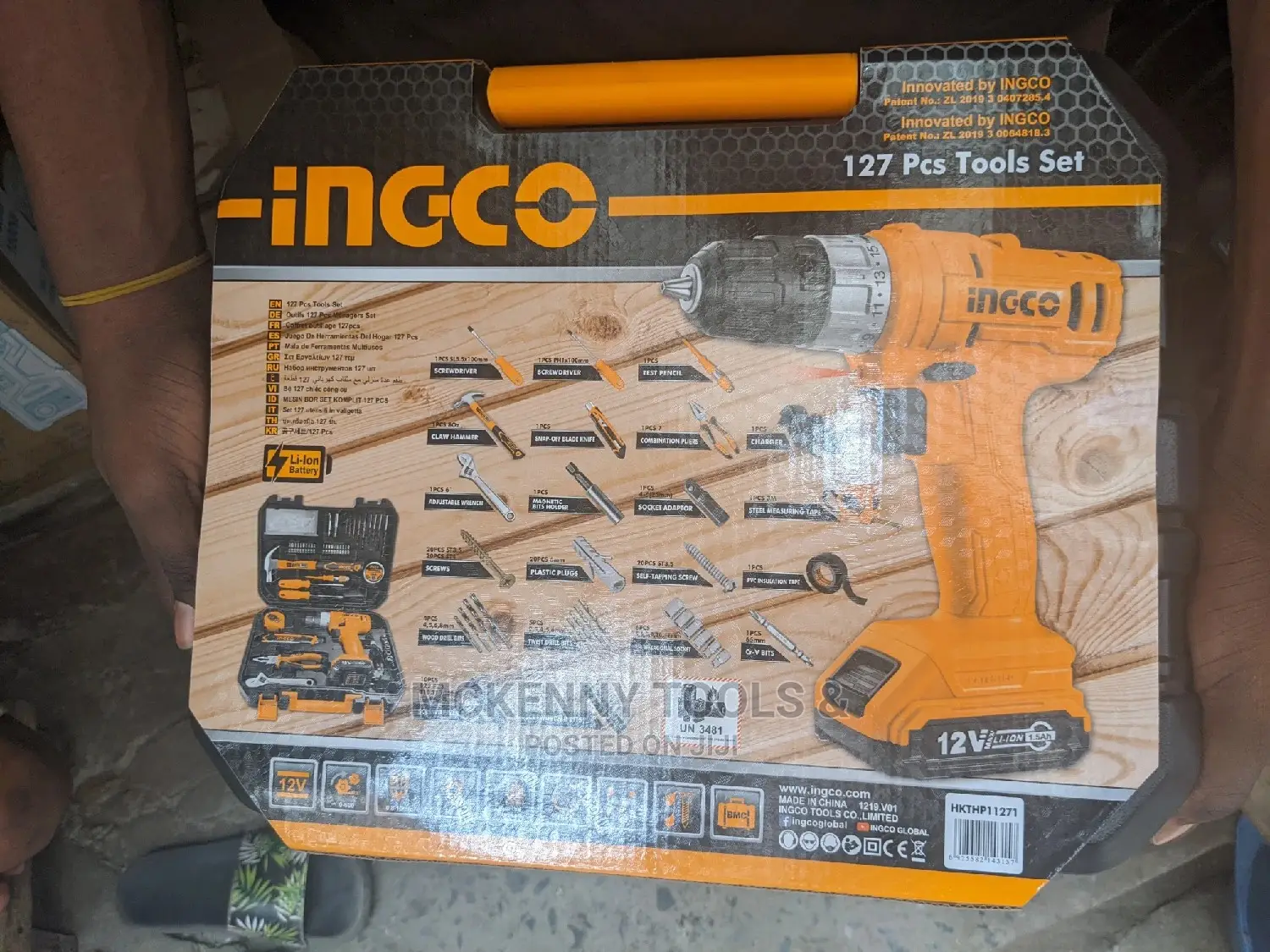 Ingco 12V Li-Ion Cordless Drill 127pcs