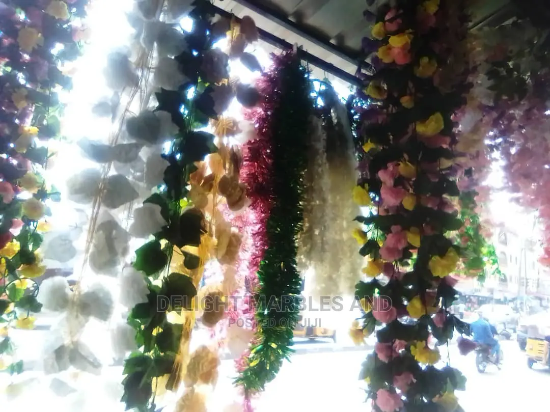 Decorative Flowers and Artificial Grass