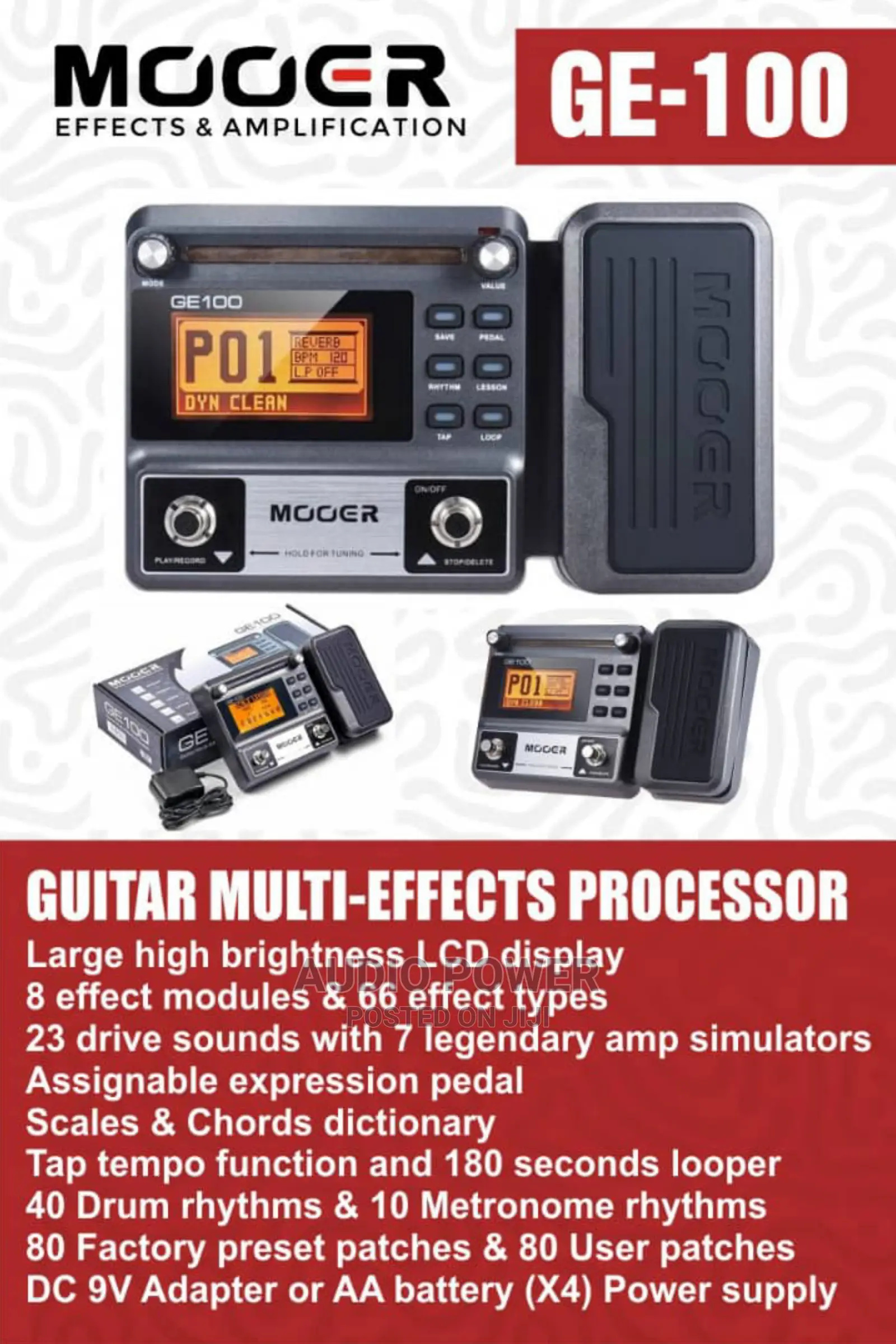 Mooer Ge100 Guitar Effects Pedal and Processor