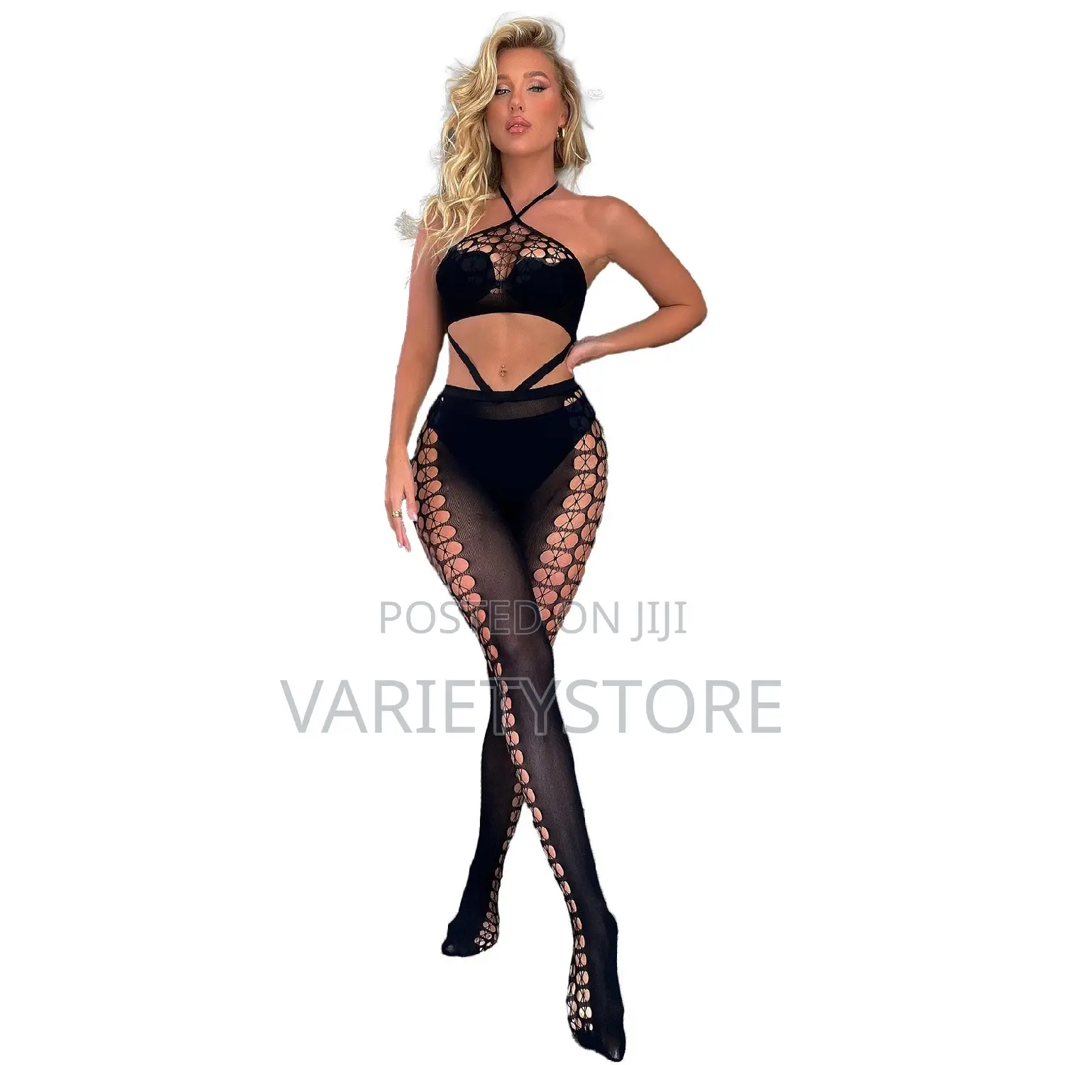 Bodystocking Open Crotch Suspenders Women Jumpsuit