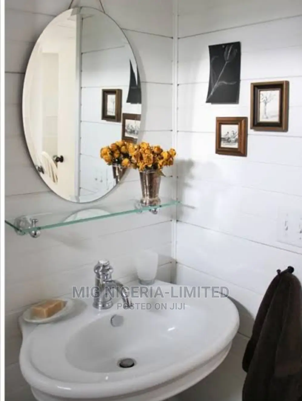 Bathroom Mirror and Shelves 45cmx60cm