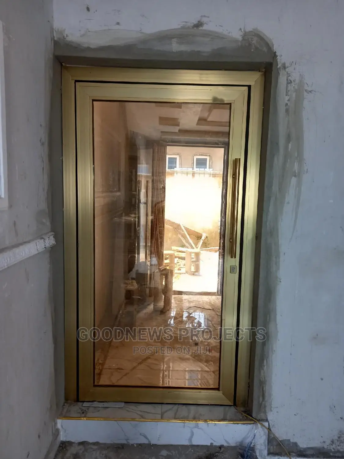 Gold Aluminum Swing Door