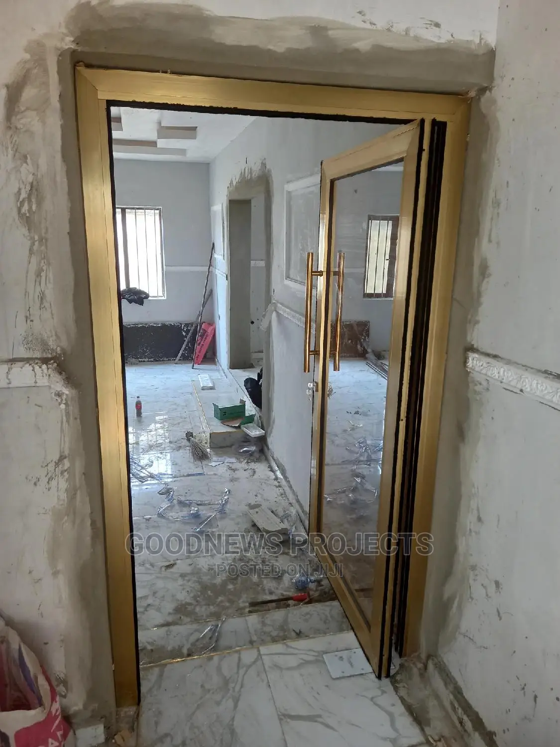 Gold Aluminum Swing Door