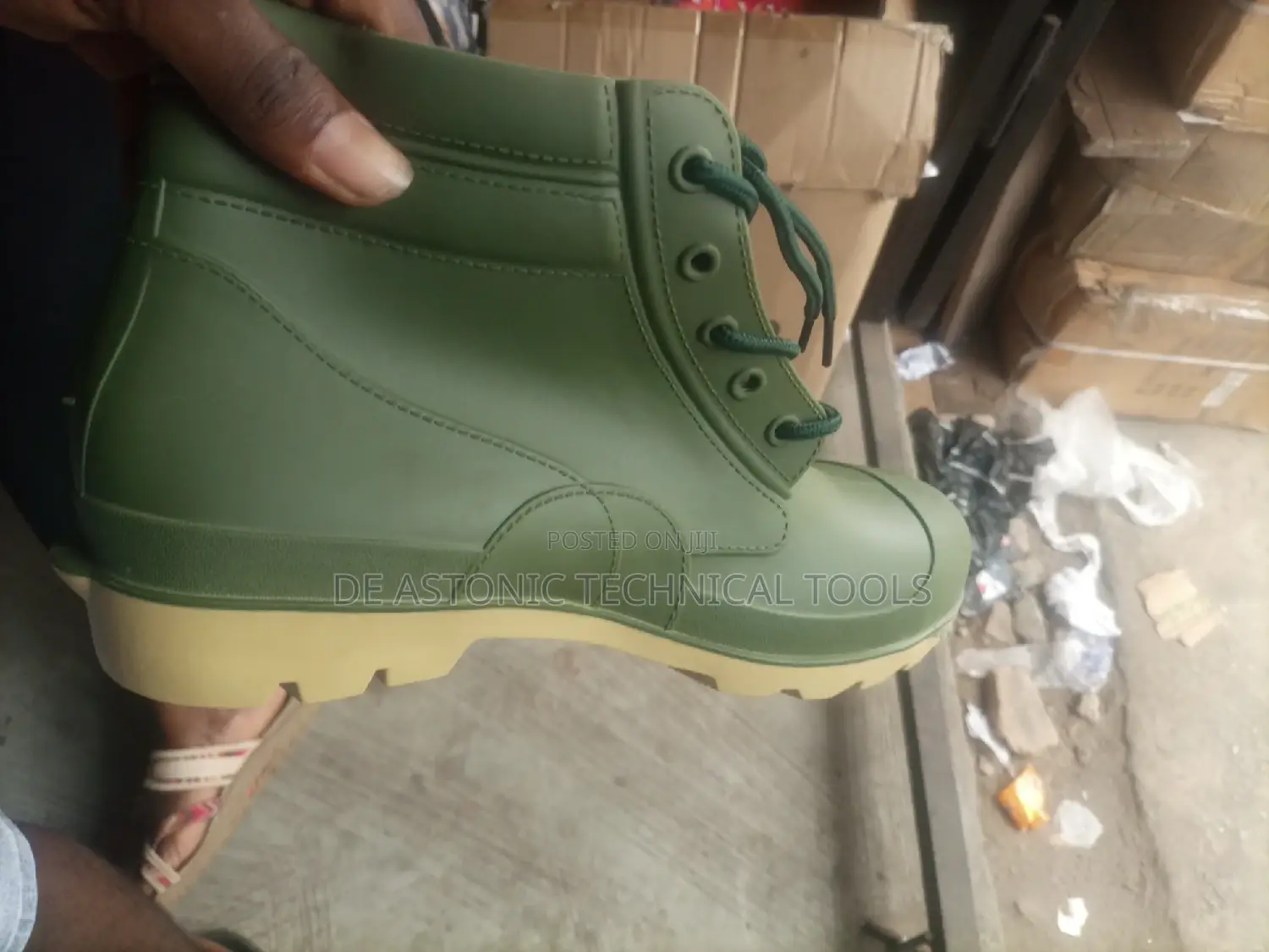 Green Ankle Safety Rainboot