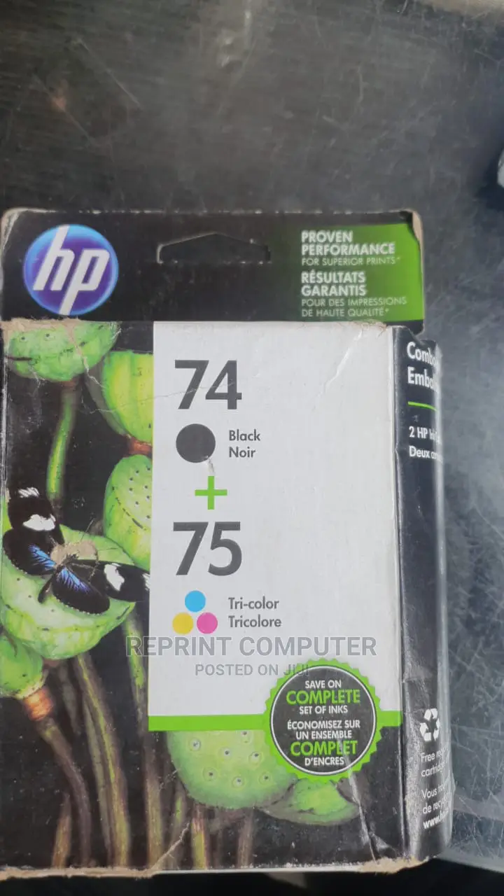 Hp 74/75 Ink Cartridges - Black, Tri-Color, 2 Cartridges