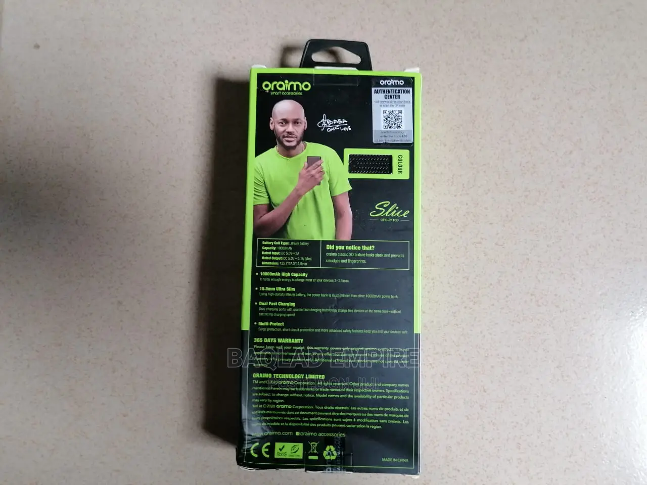 Oraimo Compact10000mah Ultra Slim Fast Charging Power Bank