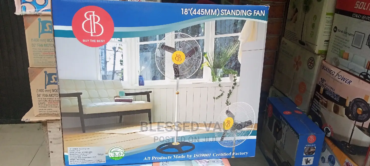 18 Inches BB White Standing Fan