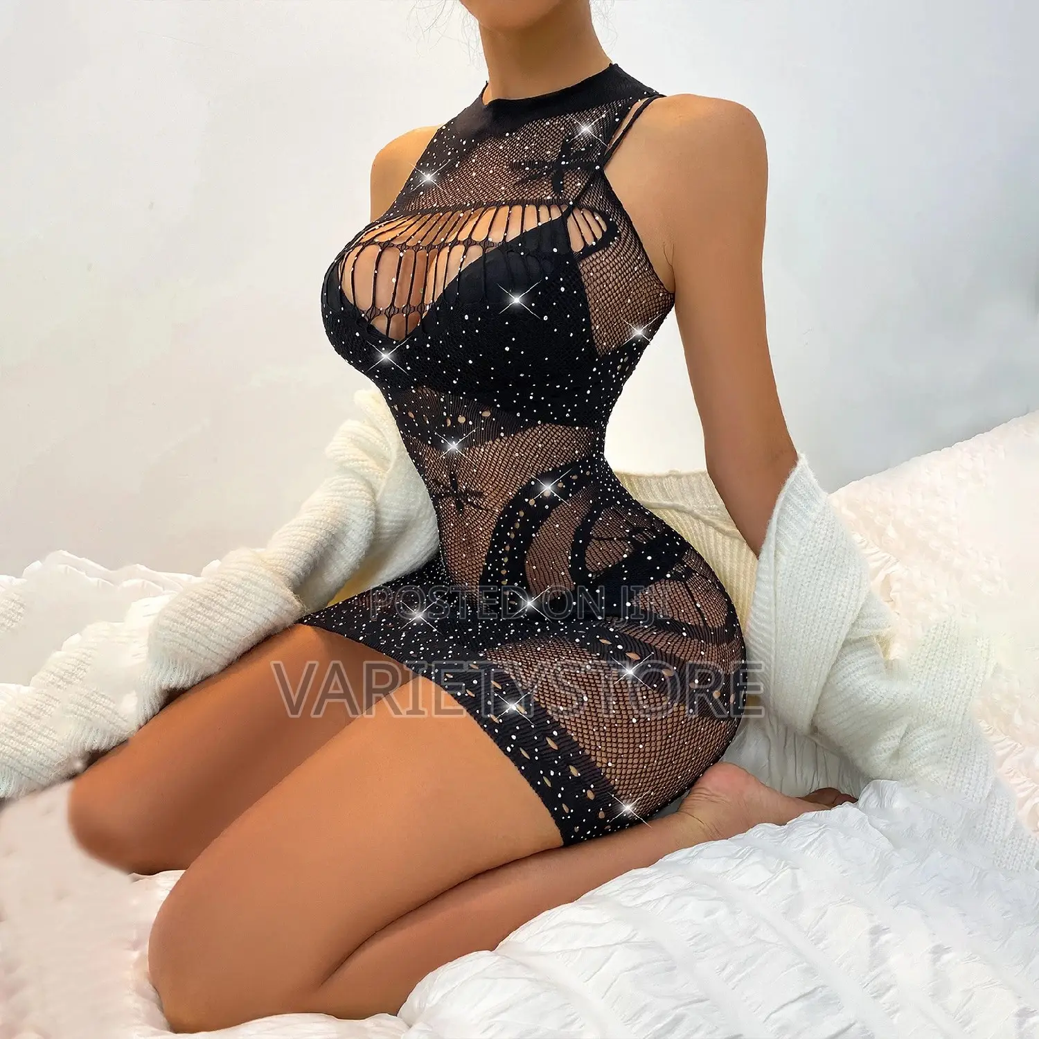 Sexy Hollow Out Fishnet Dress