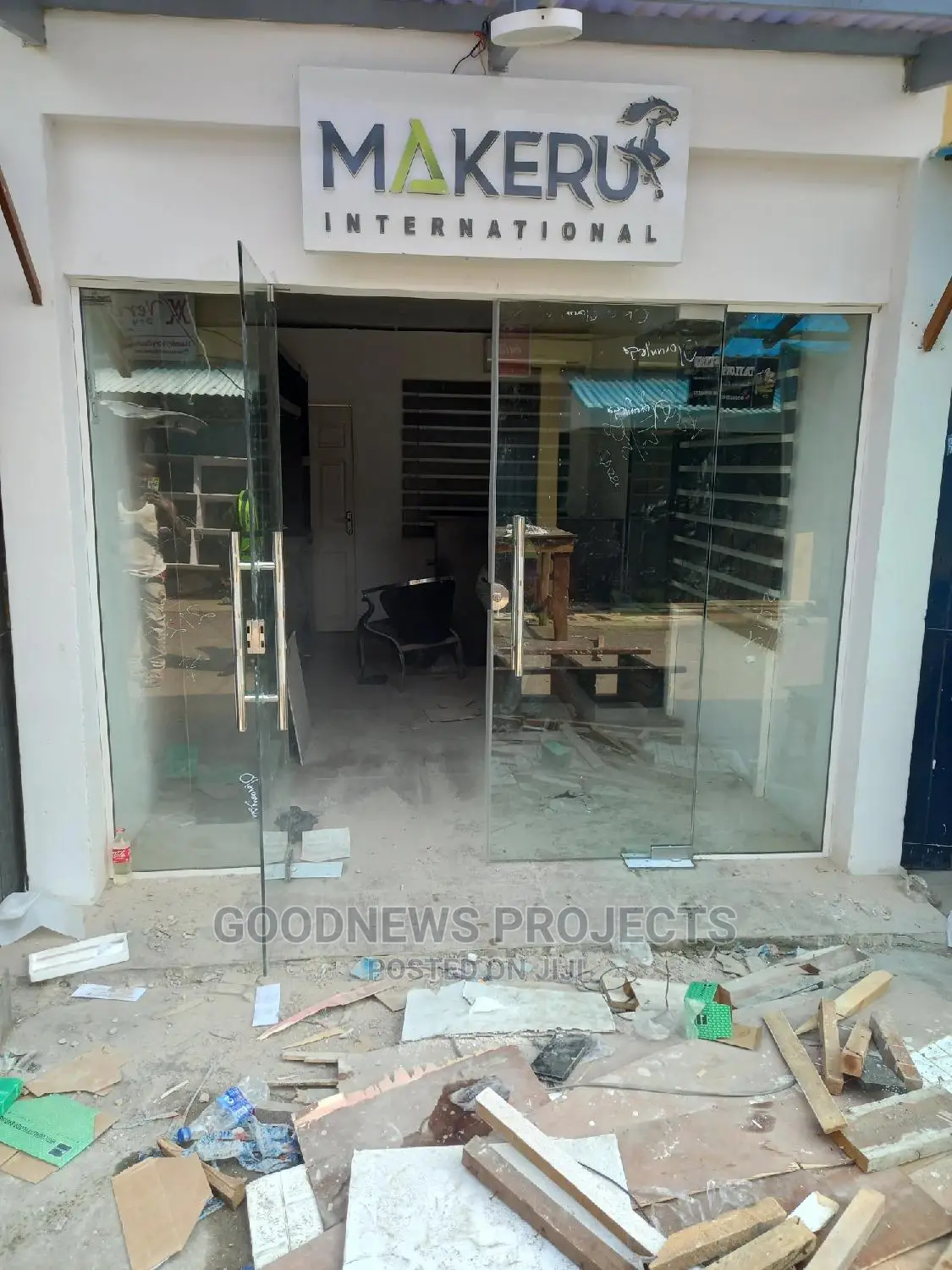 Shop Entrance Glass Door With Fixed