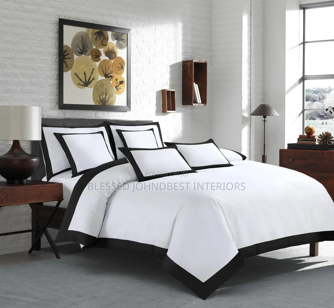 Black and White Combined Duvet Set