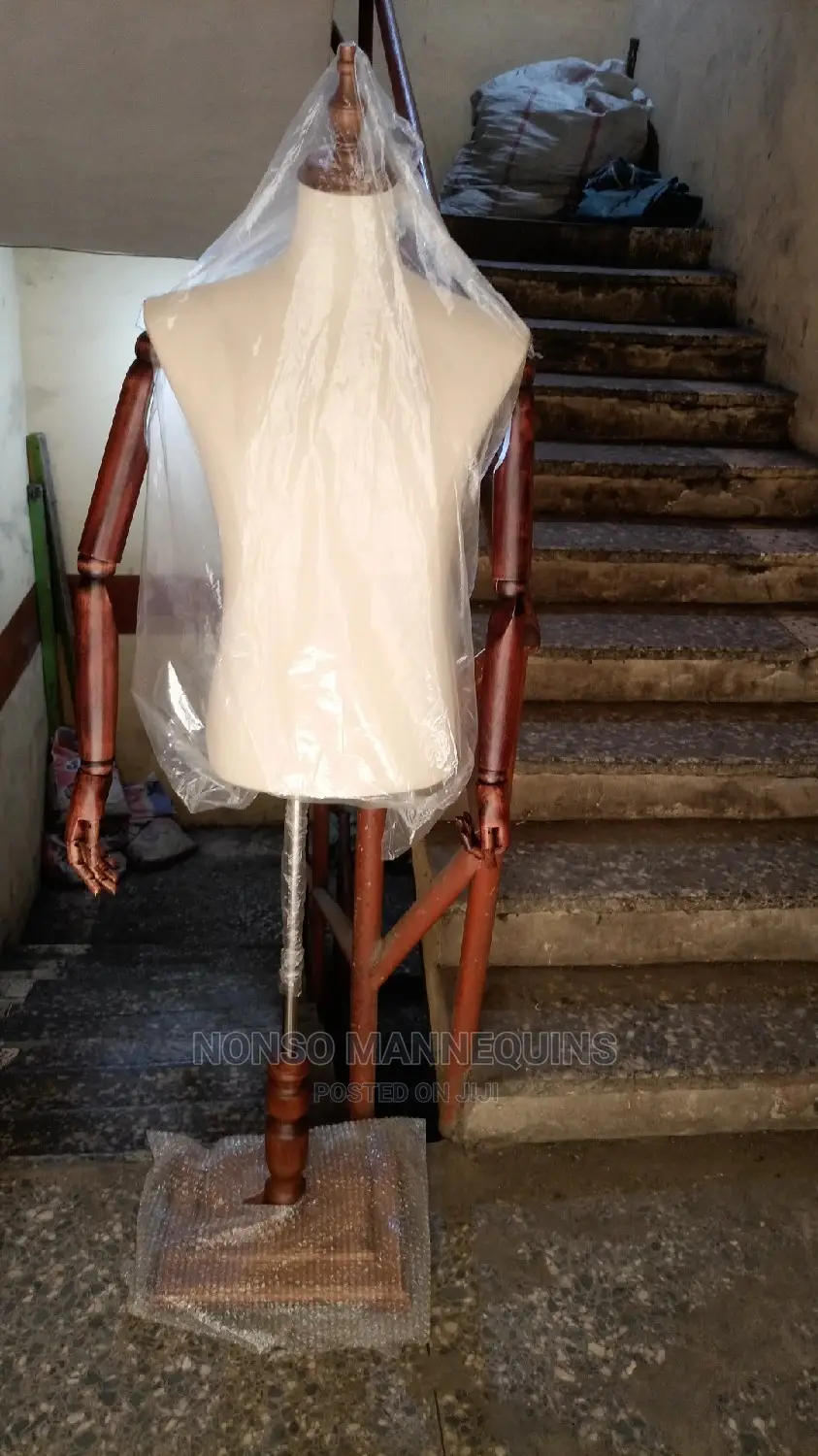 Wooden Skeleton Hand Male Dressform Body