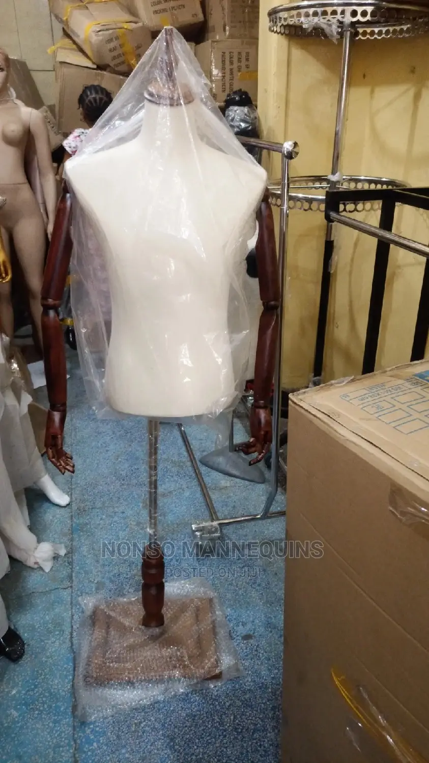 Wooden Skeleton Hand Male Dressform Body