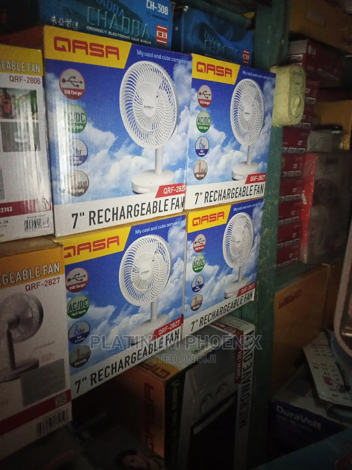7" Qasa Rechargeable Table Fan