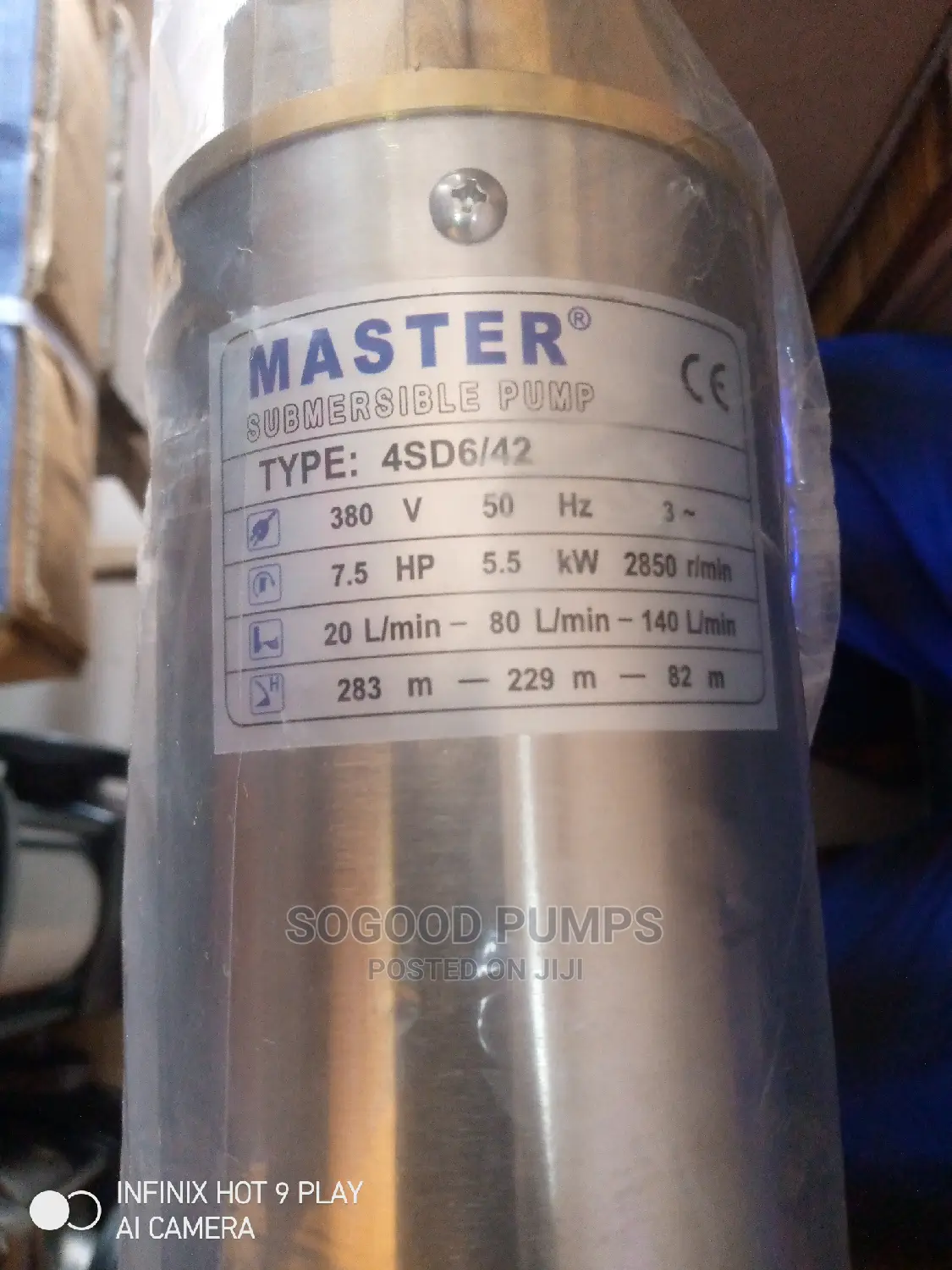 Master Submersible Pump Type 5.5kw/7.5hp