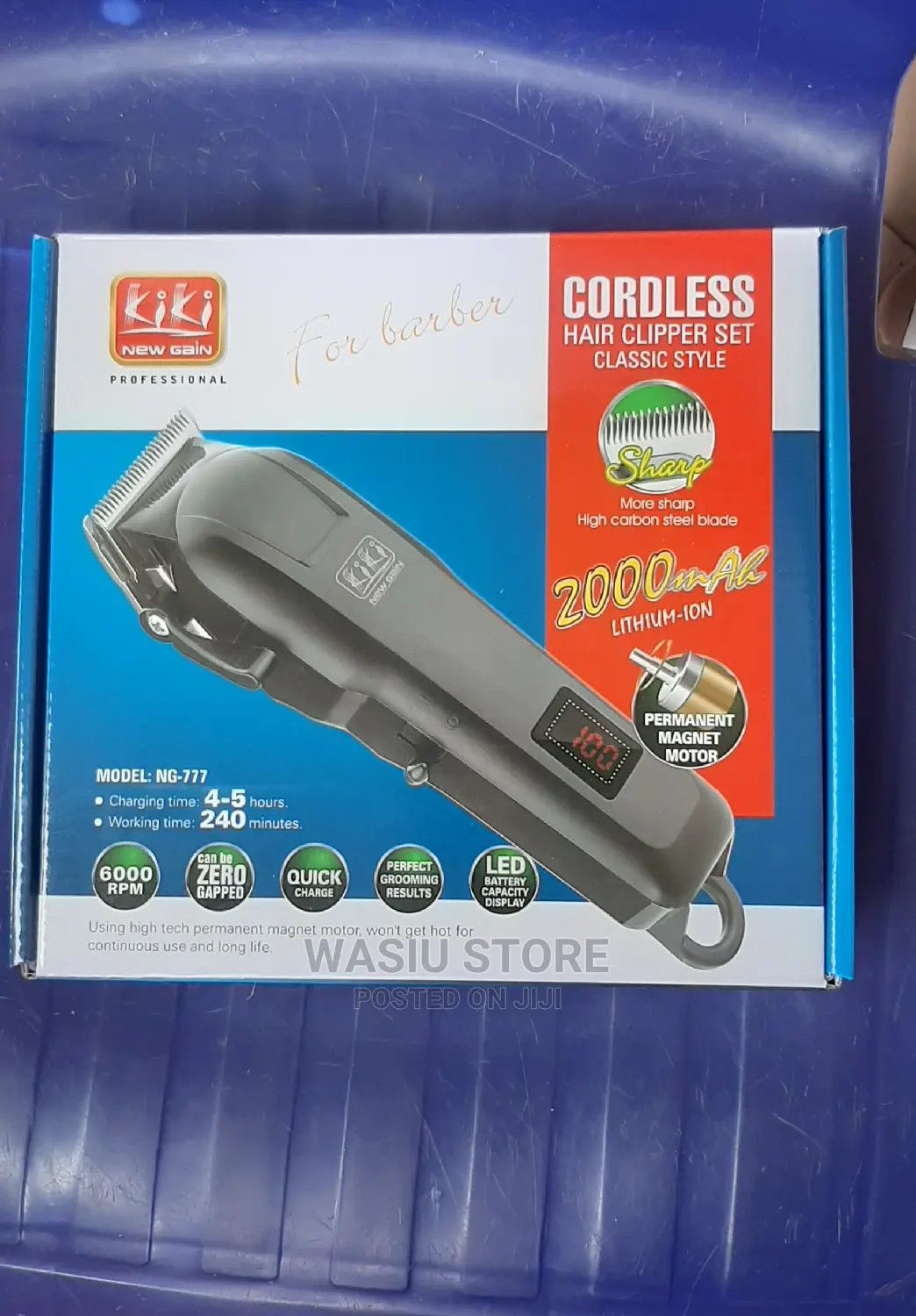 Kiki New Gain Led Display Cordless Rechargeable Clipper