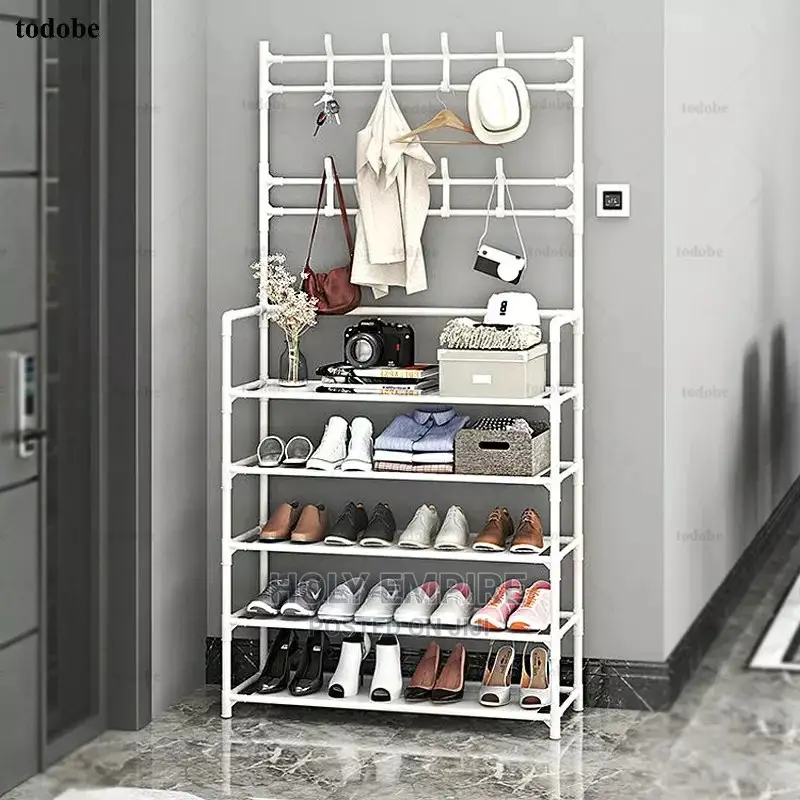 5 Tiers Shoe Rack Metal Standing Shoe Rack Storage Shelf