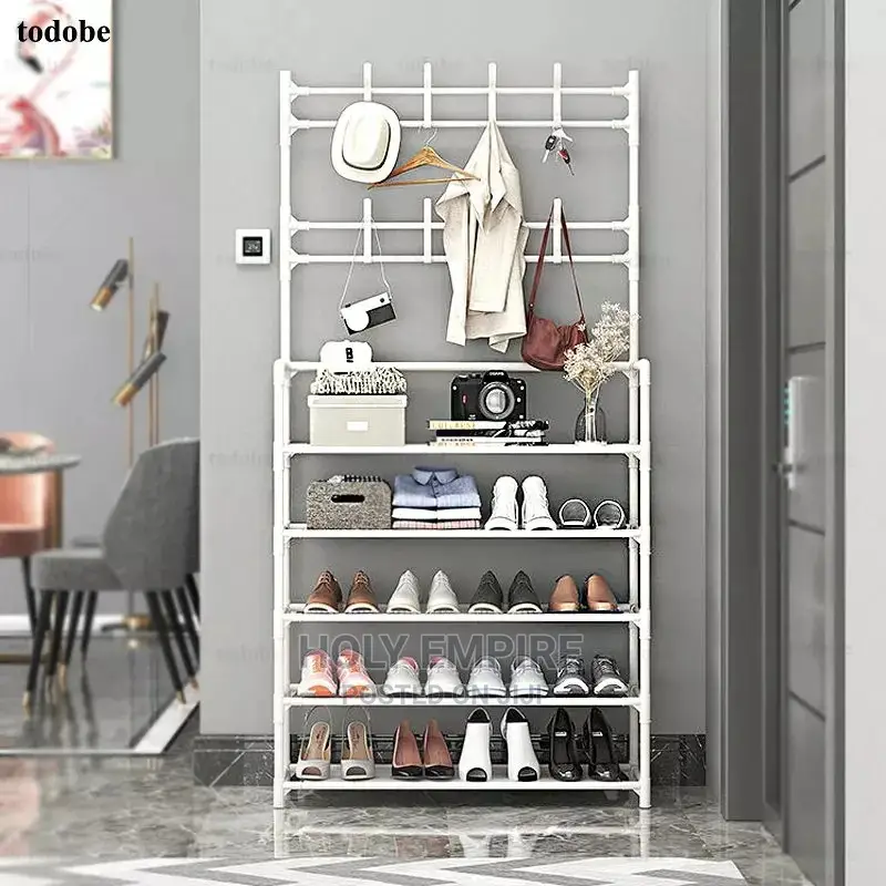 5 Tiers Shoe Rack Metal Standing Shoe Rack Storage Shelf