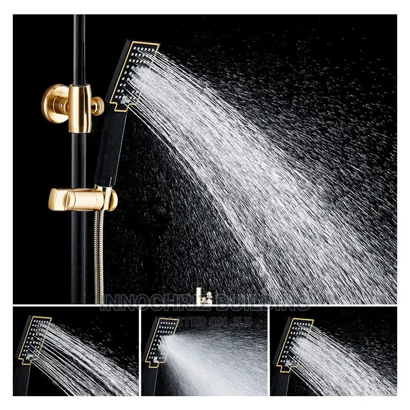 Black And Gold Button Shower