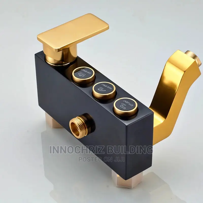 Black And Gold Button Shower