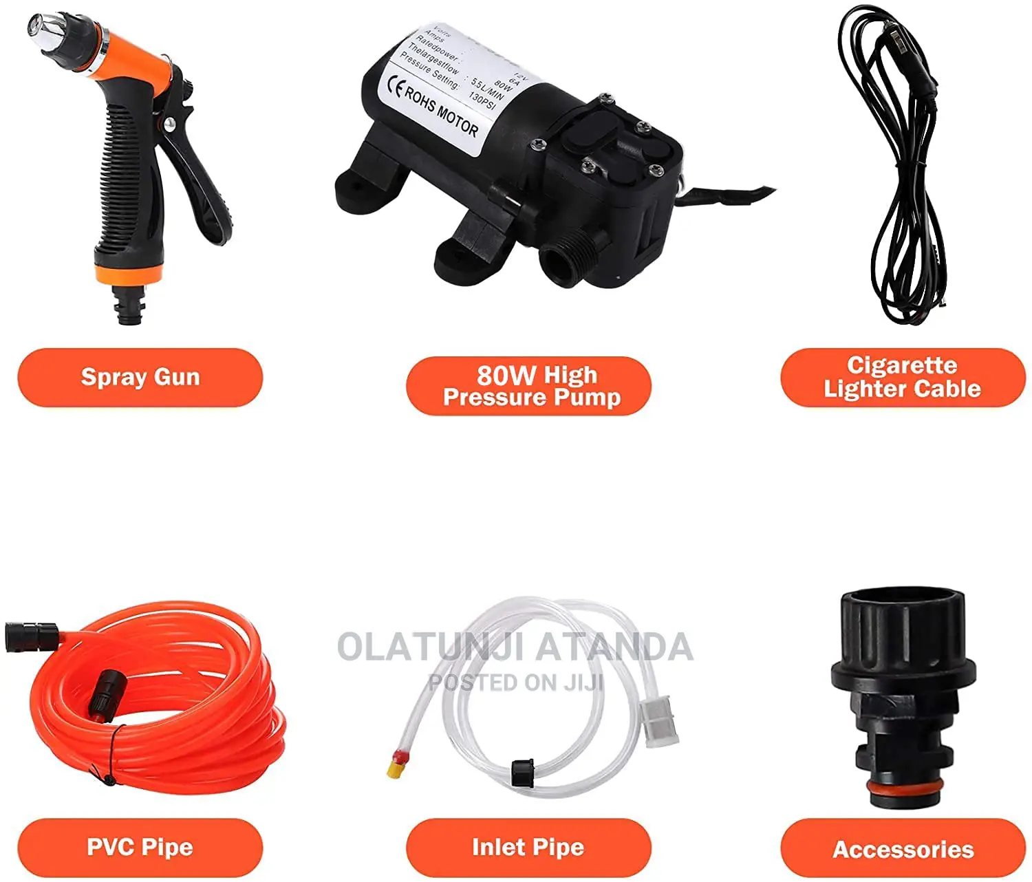 High Pressure 12V Portable Electric Car Wash Pump