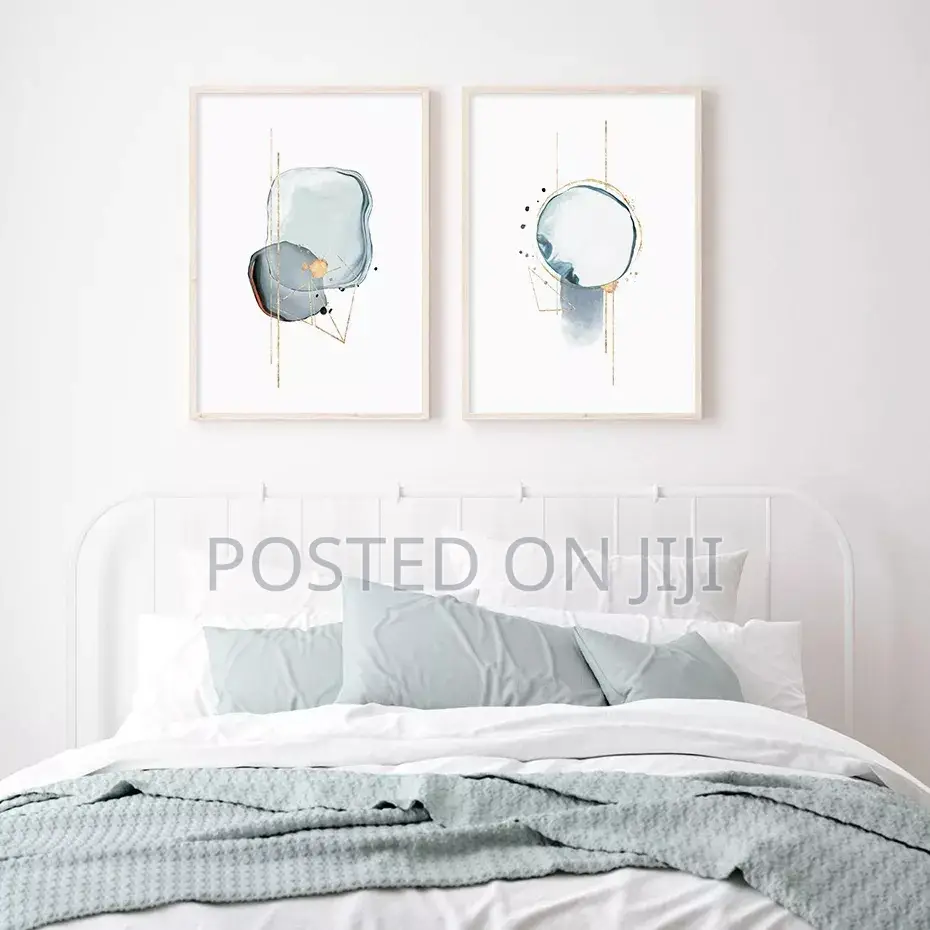 Modern Abstract Blue Dawn Sketch Canvas Painting