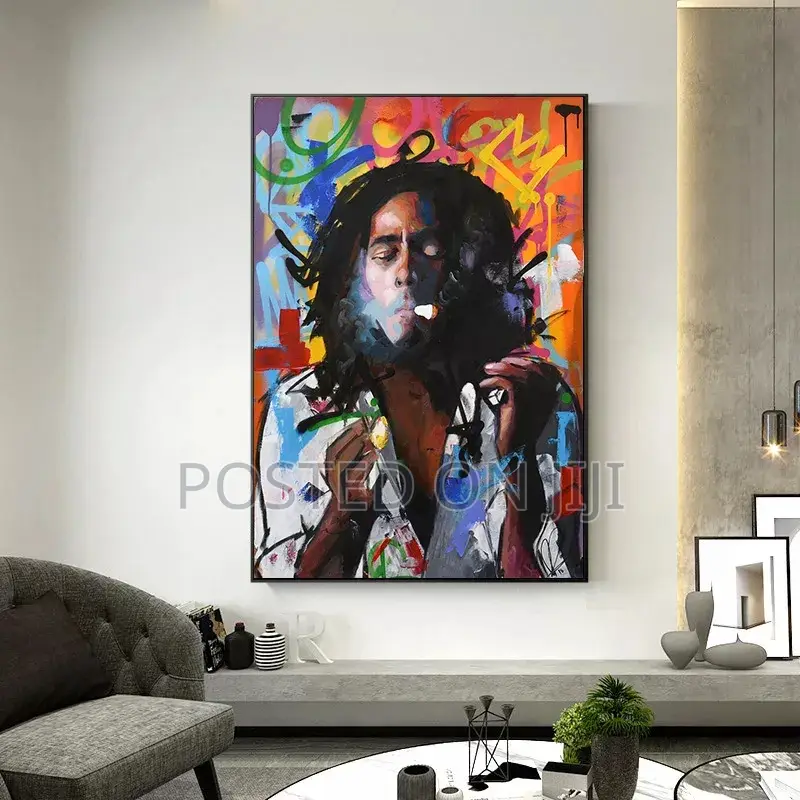 Bob Marley Abstract Portrait Art Canvas Painting Print